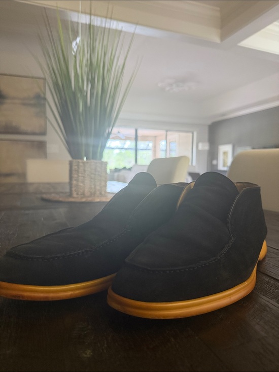 Loro Piana Black Suede Loafers – Men’s US Size 14 – Made in Italy main image 2